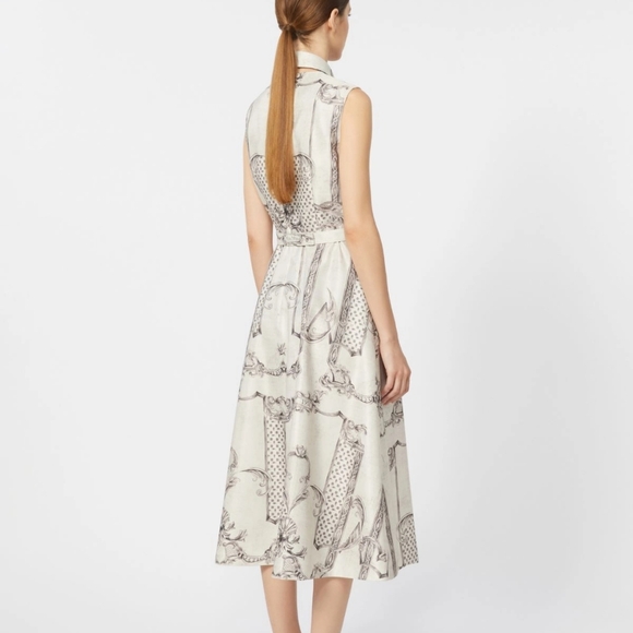 MaxMara Printed Mikado shirt dress - Ivory - Picture 4 of 14